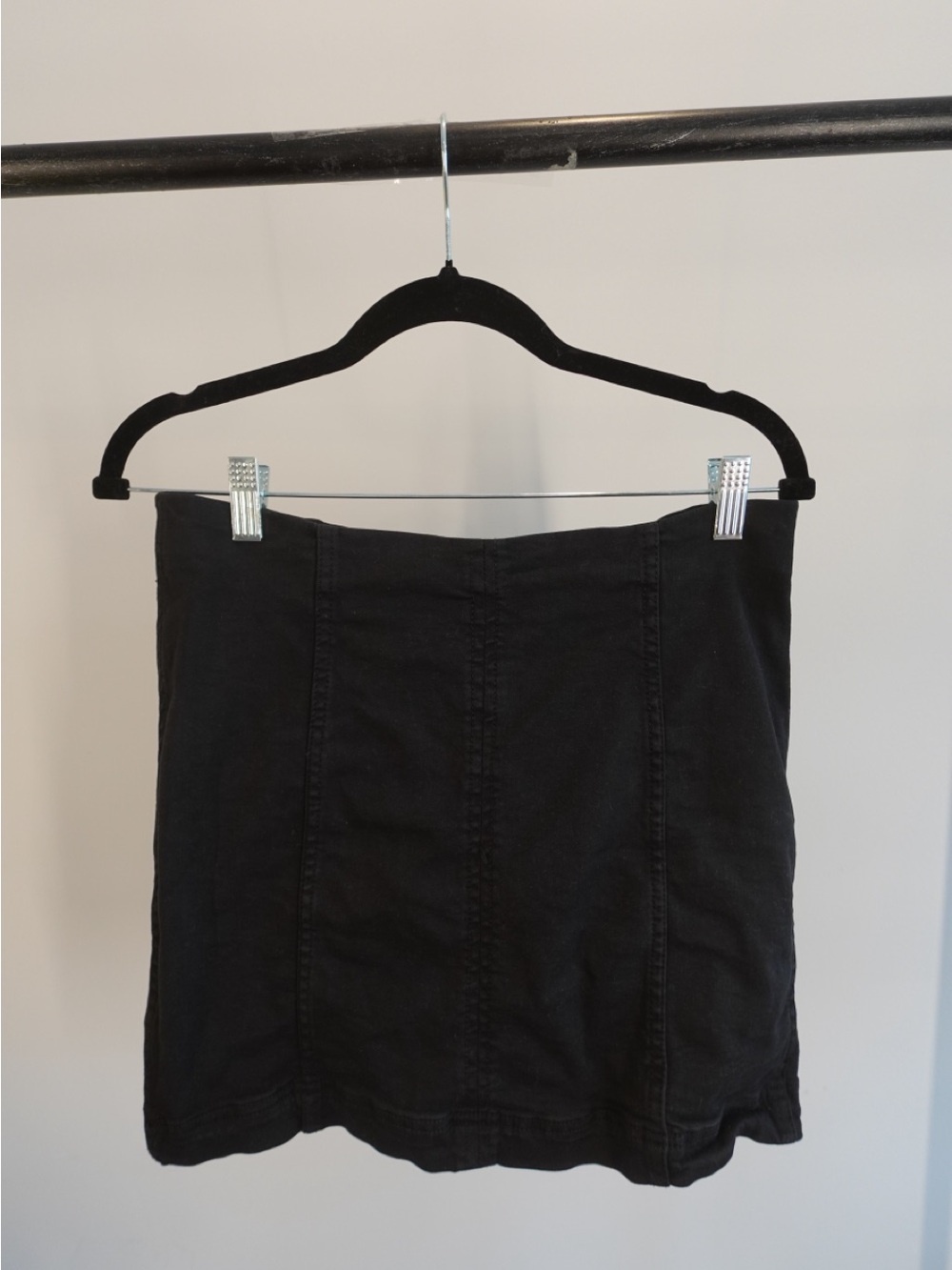 Classic Black Denim Mini Skirt